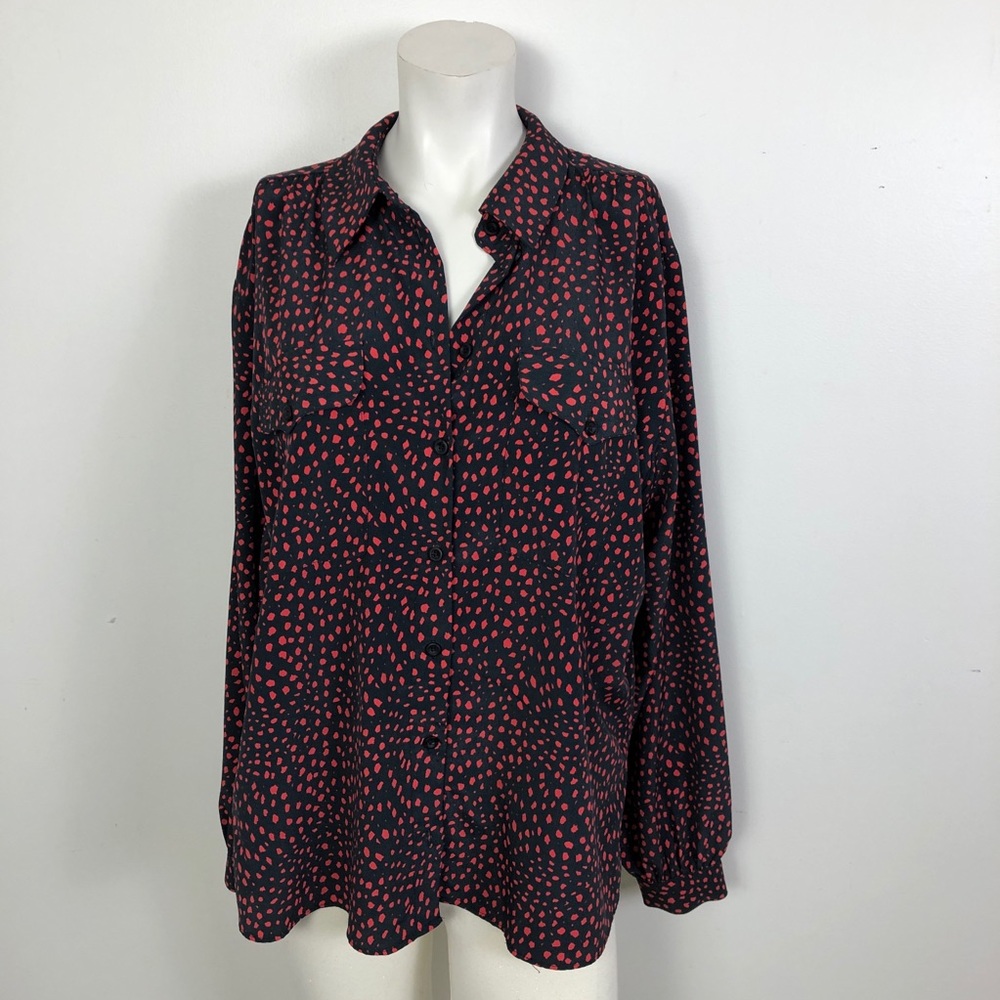 Topshop Button Down Blouse With Front Pockets - image 1